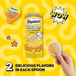 Temptations Lickable Spoons Tasty Chicken & Cheesy Cheese Cat Lickable Treats, 1.4-oz Pouch, Case Of 4 -Trixie || Catit || Nature's Miracle Shop 1020246 PT3. AC SS1800 V1700599633