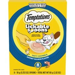 Temptations Lickable Spoons Tasty Chicken & Savory Salmon Cat Lickable Treats