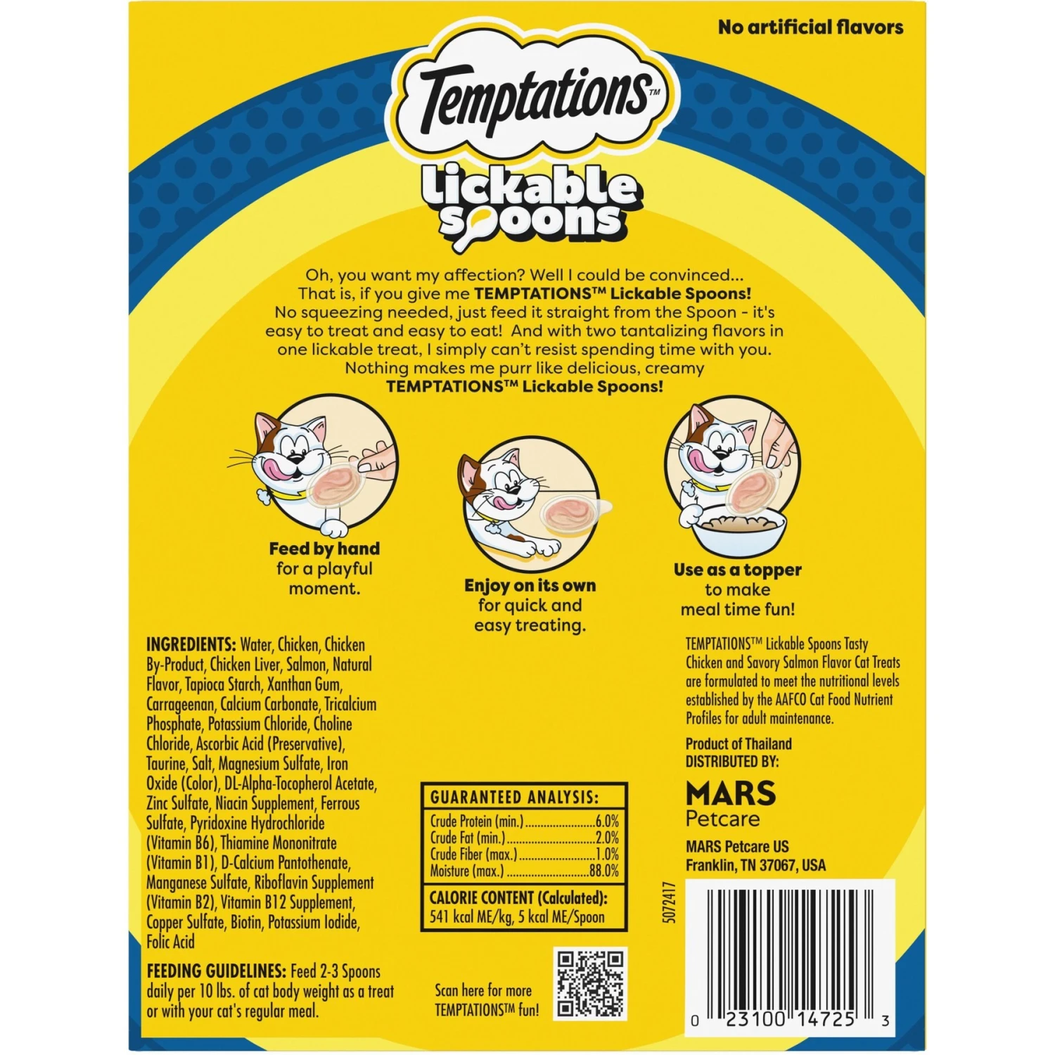 Temptations Lickable Spoons Tasty Chicken & Savory Salmon Cat Lickable Treats 4 Temptations Lickable Spoons Tasty Chicken & Savory Salmon Cat Lickable Treats - Image 2