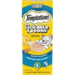 Temptations Lickable Spoons Savory Salmon & Tempting Tuna Cat Lickable Treats