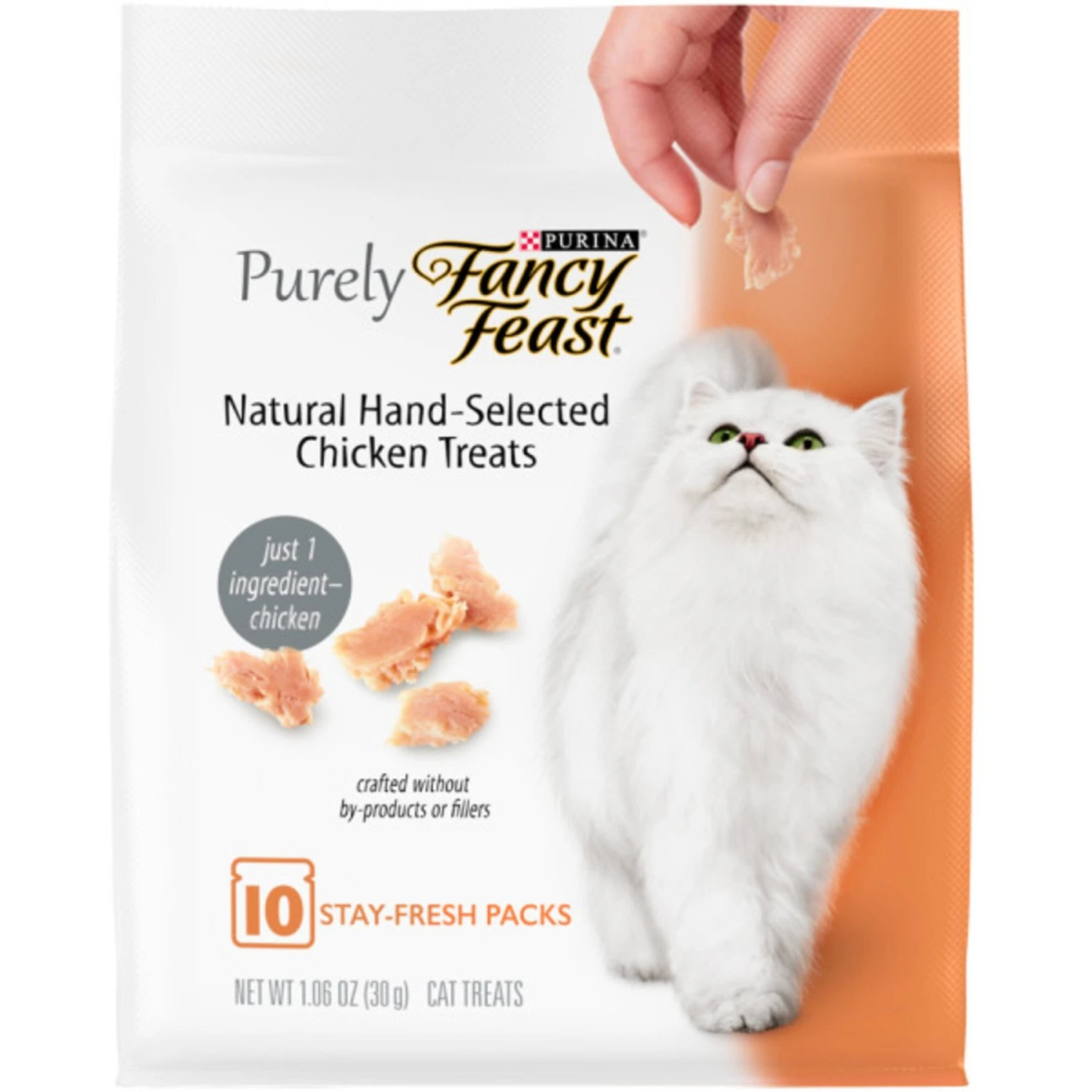 Purina Fancy Feast Purely Natural Hand-Selected Chicken Soft Cat Treat 3 Purina Fancy Feast Purely Natural Hand-Selected Chicken Soft Cat Treat