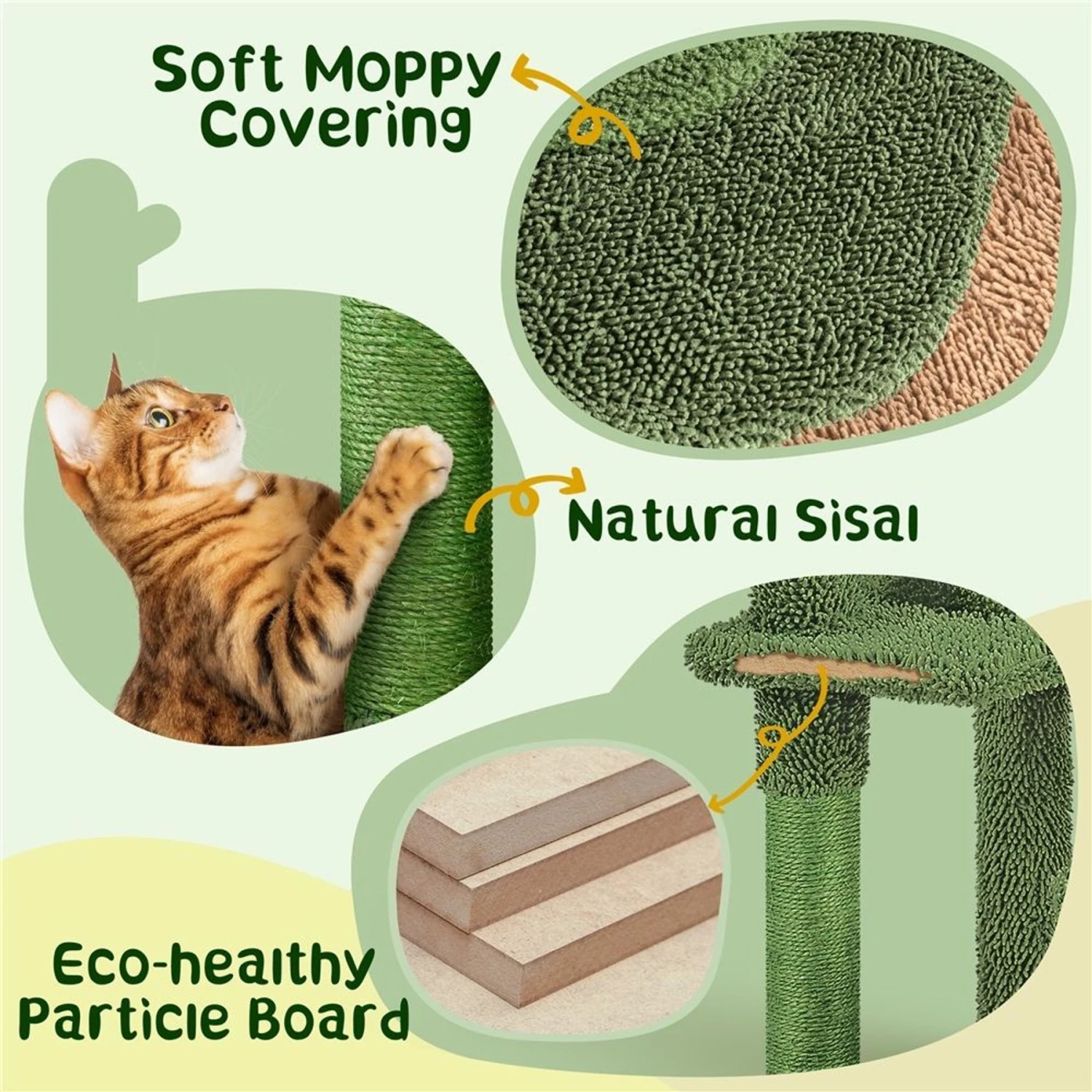 Yaheetech Cactus 53-in Sisal Cat Tree 7 Yaheetech Cactus 53-in Sisal Cat Tree - Image 5