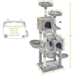 Yaheetech Multi-Level 71.5-in Cat Tree -Trixie || Catit || Nature's Miracle Shop 1033086 PT2. AC SS1800 V1702673566