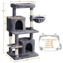 Yaheetech 46.5-in Plush Cat Tree & Condo -Trixie || Catit || Nature's Miracle Shop 1036310 PT2. AC SS1800 V1703798771