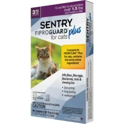 Sentry FiproGuard Flea & Tick Spot Treatment For Cats, Over 1.5 Lbs