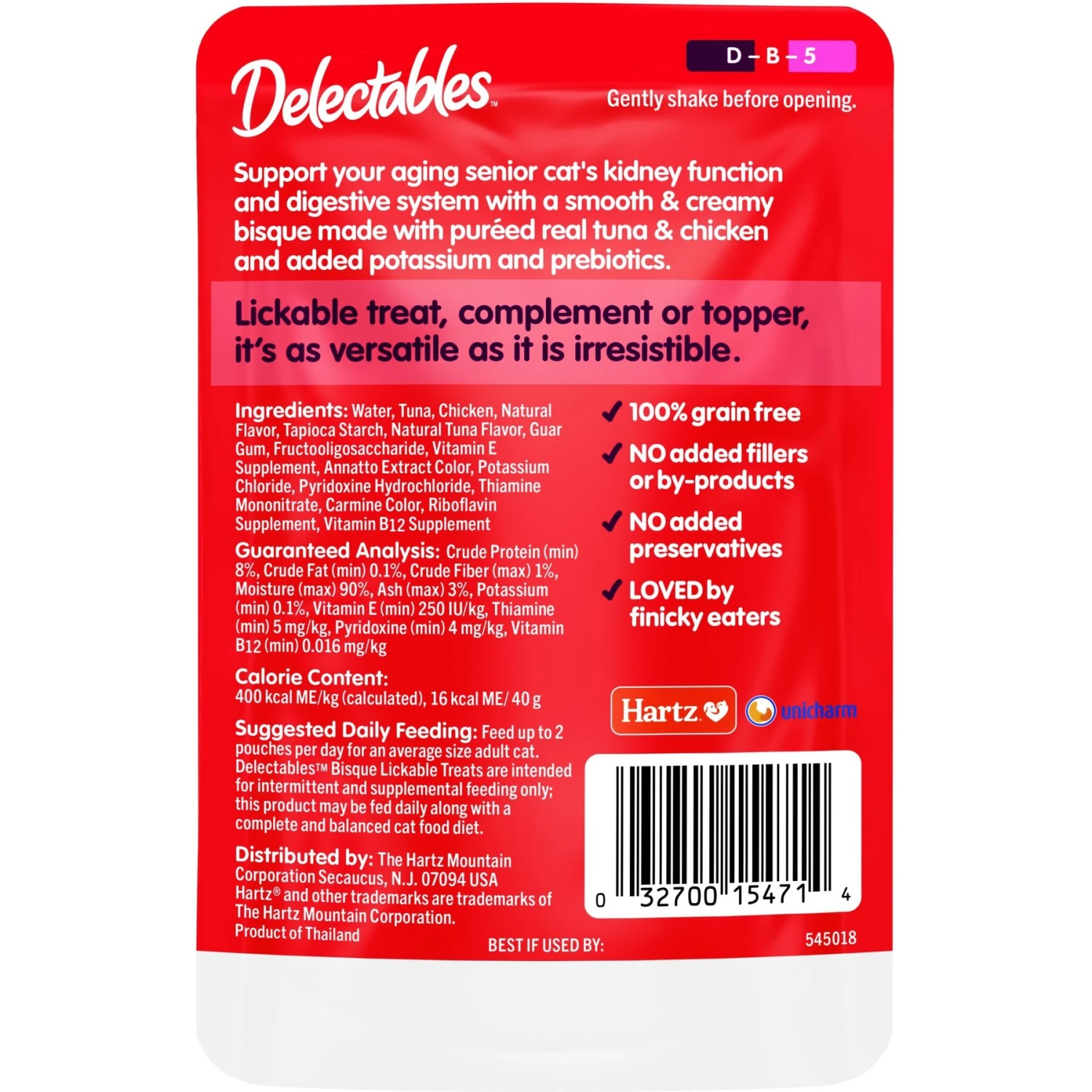 Hartz Delectables Bisque Senior 15+ Tuna & Chicken Lickable Cat Treat 5 Hartz Delectables Bisque Senior 15+ Tuna & Chicken Lickable Cat Treat - Image 3