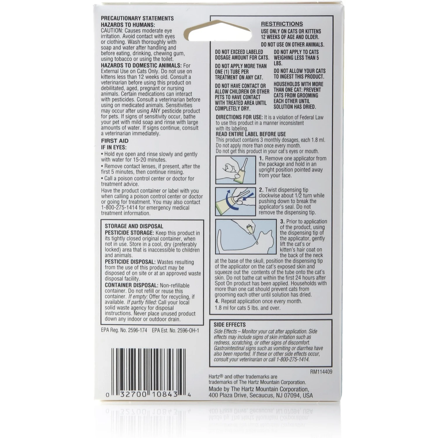 Hartz UltraGuard Pro Flea & Tick Spot Treatment For Cats, Over 5 Lbs 4 Hartz UltraGuard Pro Flea & Tick Spot Treatment For Cats, Over 5 Lbs - Image 2