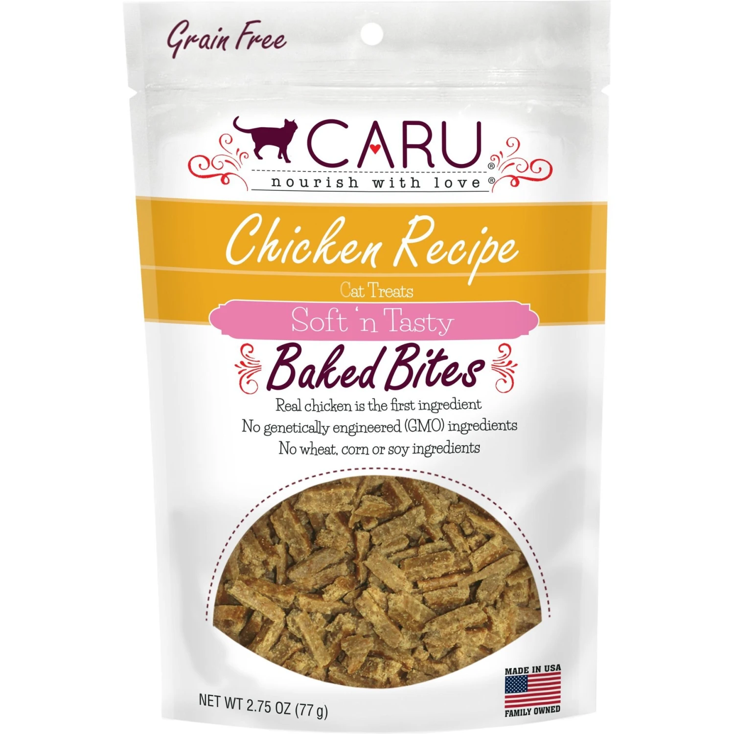 Caru Soft 'n Tasty Baked Bites Chicken Recipe Grain-Free Cat Treats 3 Caru Soft 'n Tasty Baked Bites Chicken Recipe Grain-Free Cat Treats