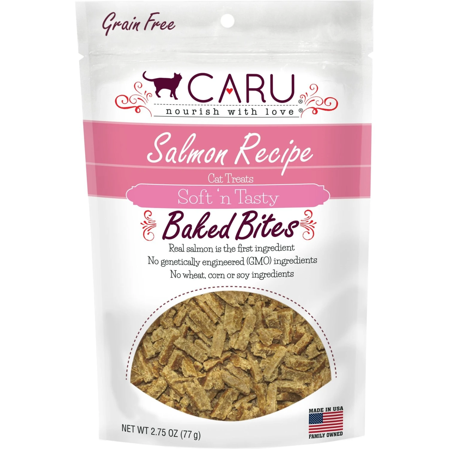 Caru Soft 'n Tasty Baked Bites Salmon Recipe Grain-Free Cat Treats 3 Caru Soft 'n Tasty Baked Bites Salmon Recipe Grain-Free Cat Treats