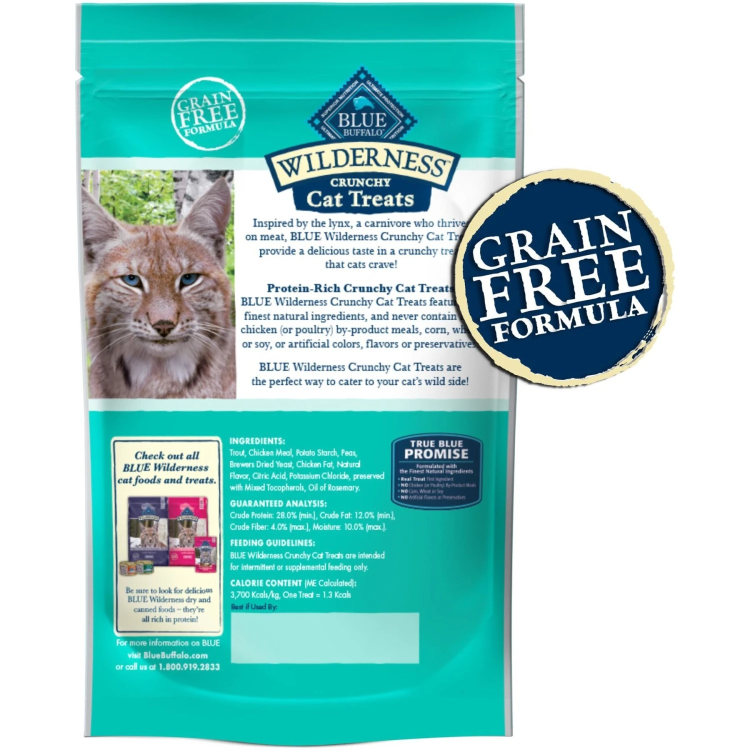 Blue Buffalo Wilderness Trout Formula Crunchy Grain-Free Cat Treats 4 Blue Buffalo Wilderness Trout Formula Crunchy Grain-Free Cat Treats - Image 2