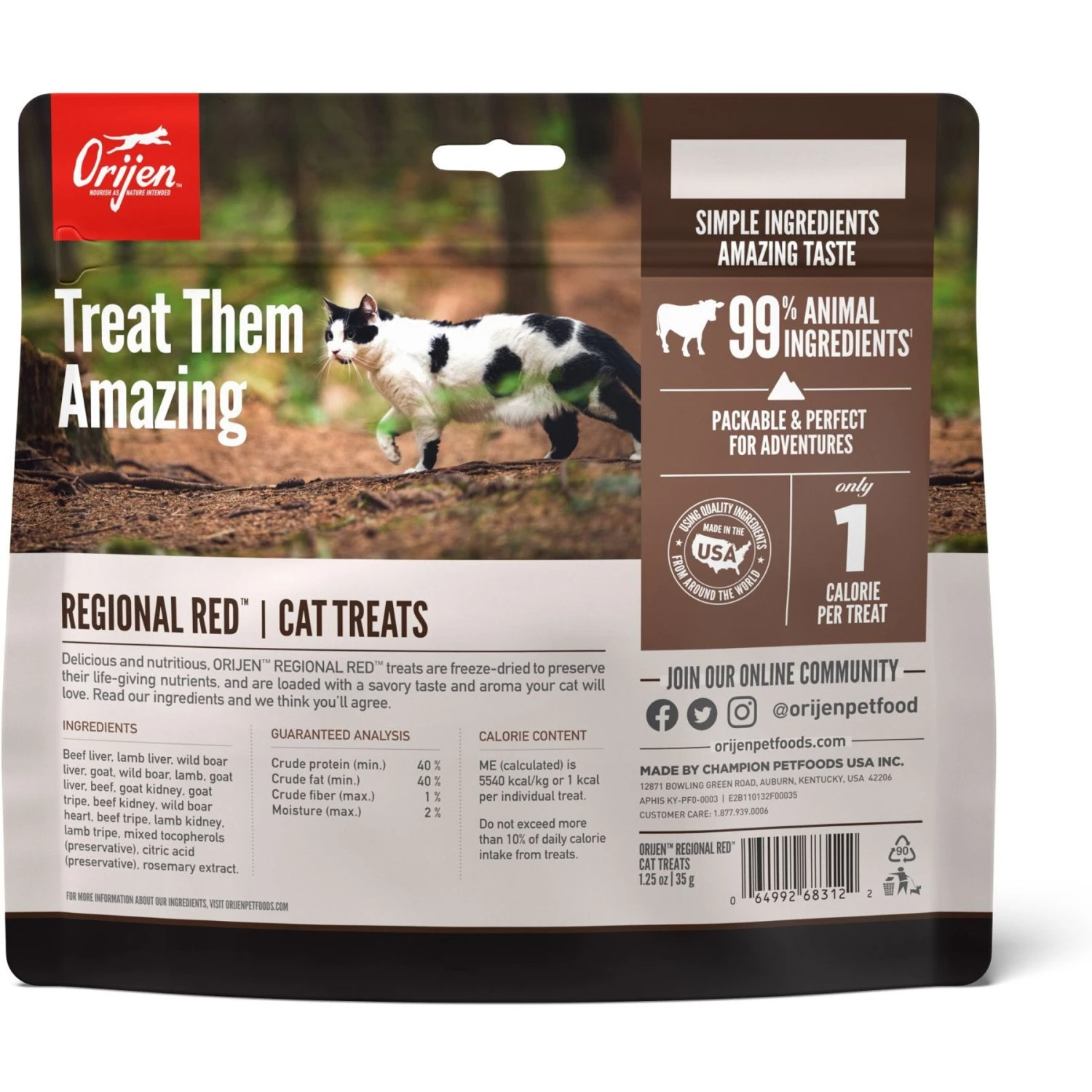 ORIJEN Regional Red Grain-Free Freeze-Dried Cat Treats 4 ORIJEN Regional Red Grain-Free Freeze-Dried Cat Treats - Image 2