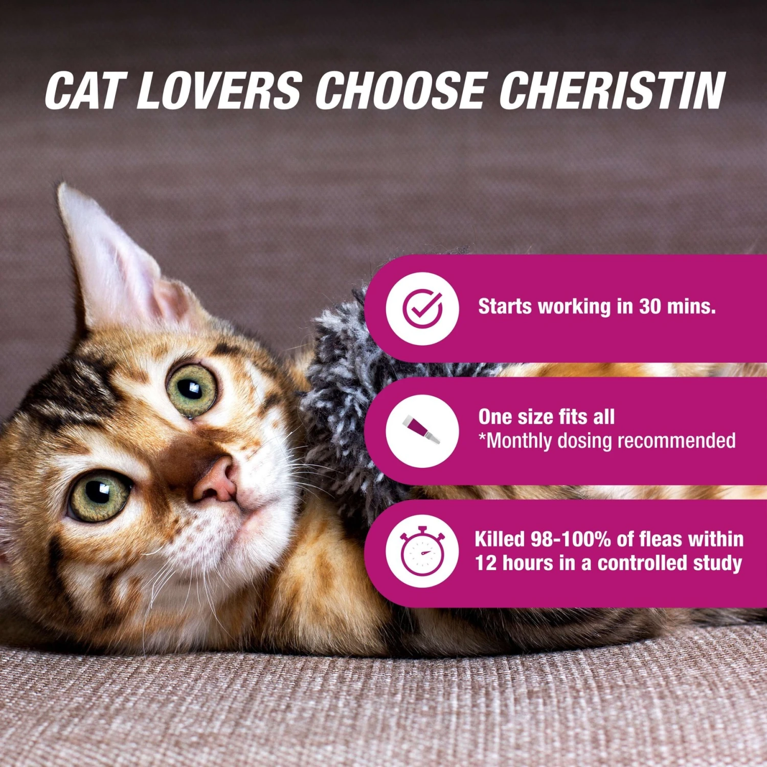 Cheristin Flea Spot Treatment For Cats, Over 1.8 Lbs 4 Cheristin Flea Spot Treatment For Cats, Over 1.8 Lbs - Image 2