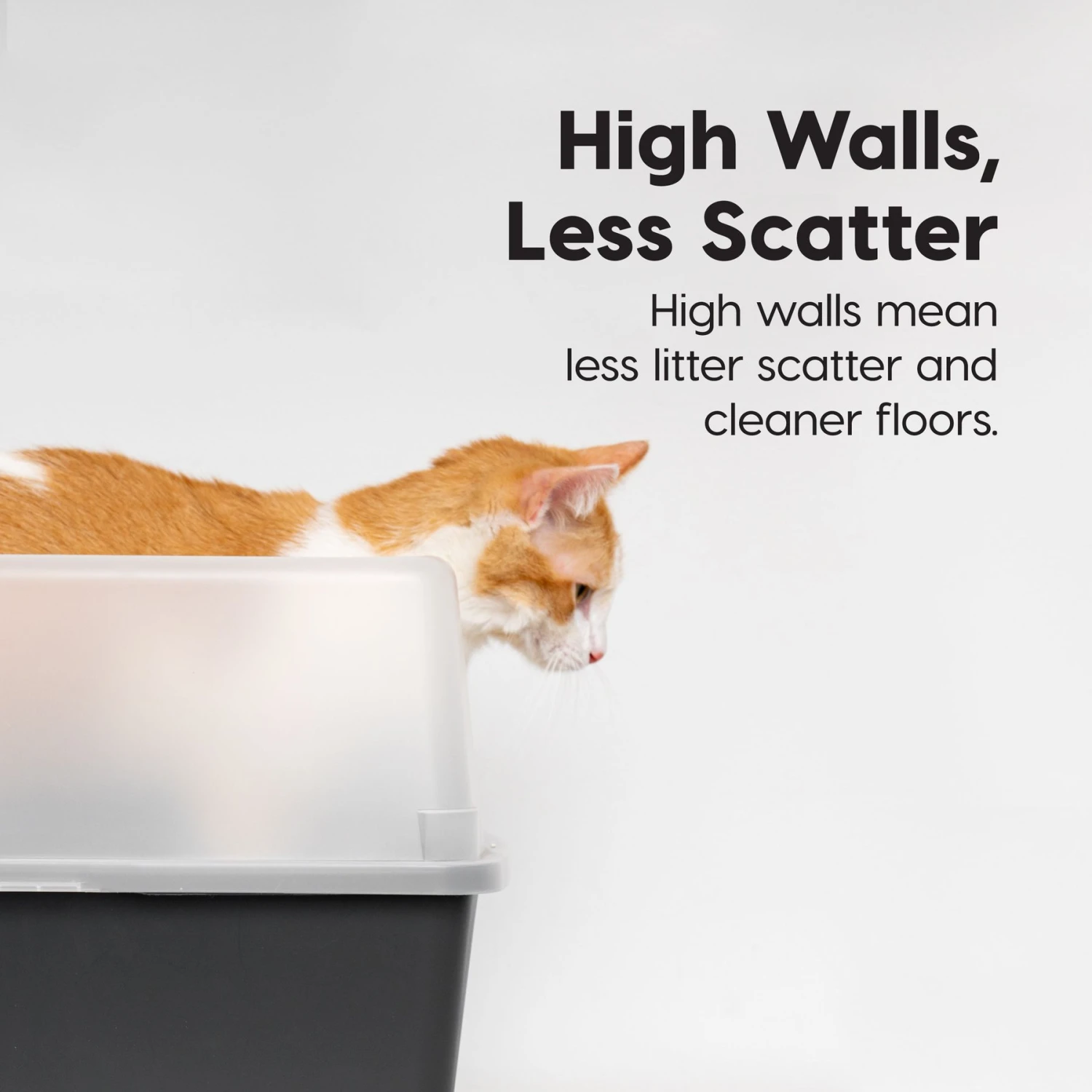 IRIS USA Open Top Litter Box With Scatter Shield & Scoop 7 IRIS USA Open Top Litter Box With Scatter Shield & Scoop - Image 5