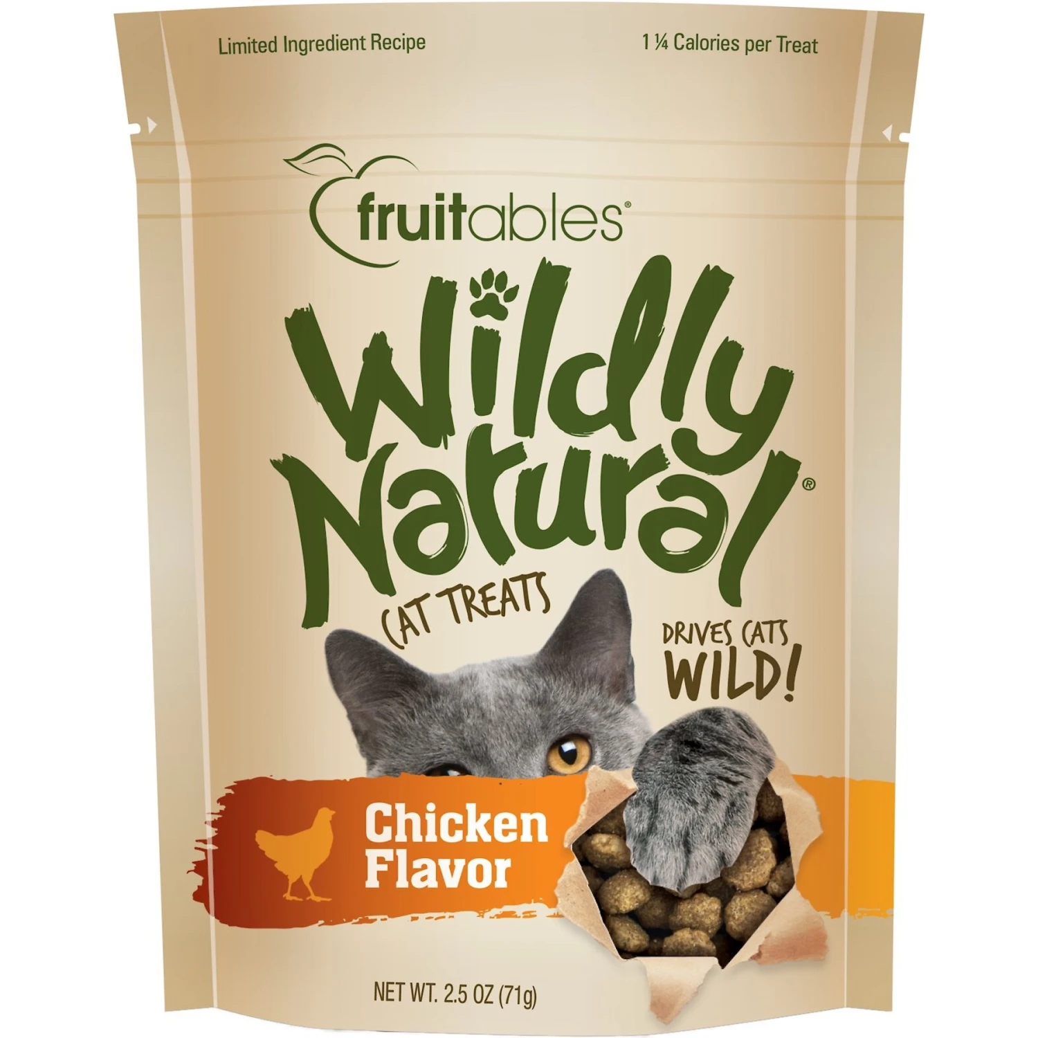 Wildly Natural Chicken Flavor Cat Treats, 2.5-oz Bag 3 Wildly Natural Chicken Flavor Cat Treats, 2.5-oz Bag