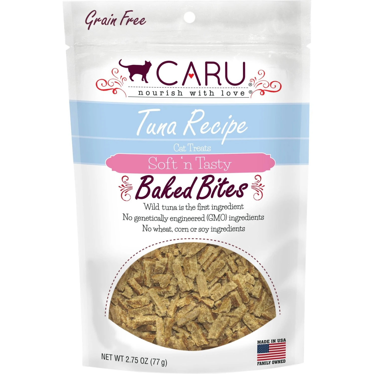 Caru Soft 'n Tasty Baked Bites Tuna Recipe Grain-Free Cat Treats 3 Caru Soft 'n Tasty Baked Bites Tuna Recipe Grain-Free Cat Treats