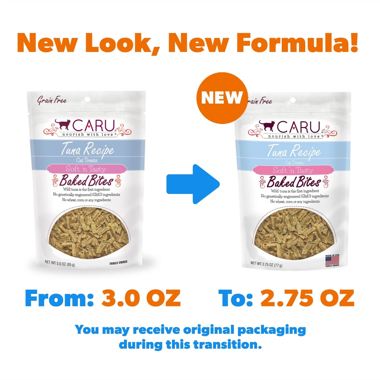 Caru Soft 'n Tasty Baked Bites Tuna Recipe Grain-Free Cat Treats 4 Caru Soft 'n Tasty Baked Bites Tuna Recipe Grain-Free Cat Treats - Image 2