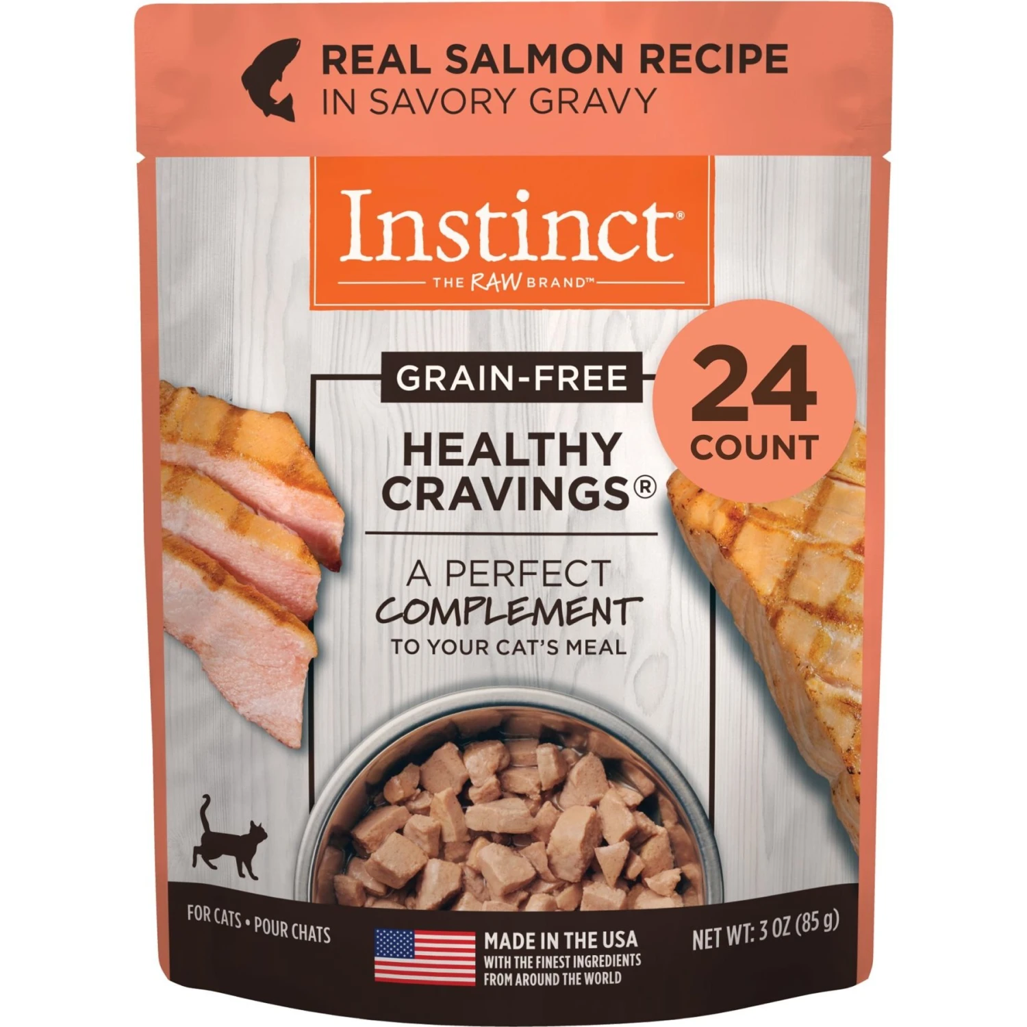 Instinct Healthy Cravings Grain-Free Cuts & Gravy Real Salmon Recipe Wet Cat Food Topper 3 Instinct Healthy Cravings Grain-Free Cuts & Gravy Real Salmon Recipe Wet Cat Food Topper