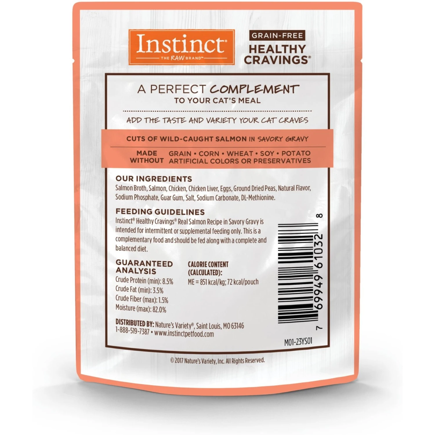 Instinct Healthy Cravings Grain-Free Cuts & Gravy Real Salmon Recipe Wet Cat Food Topper 4 Instinct Healthy Cravings Grain-Free Cuts & Gravy Real Salmon Recipe Wet Cat Food Topper - Image 2