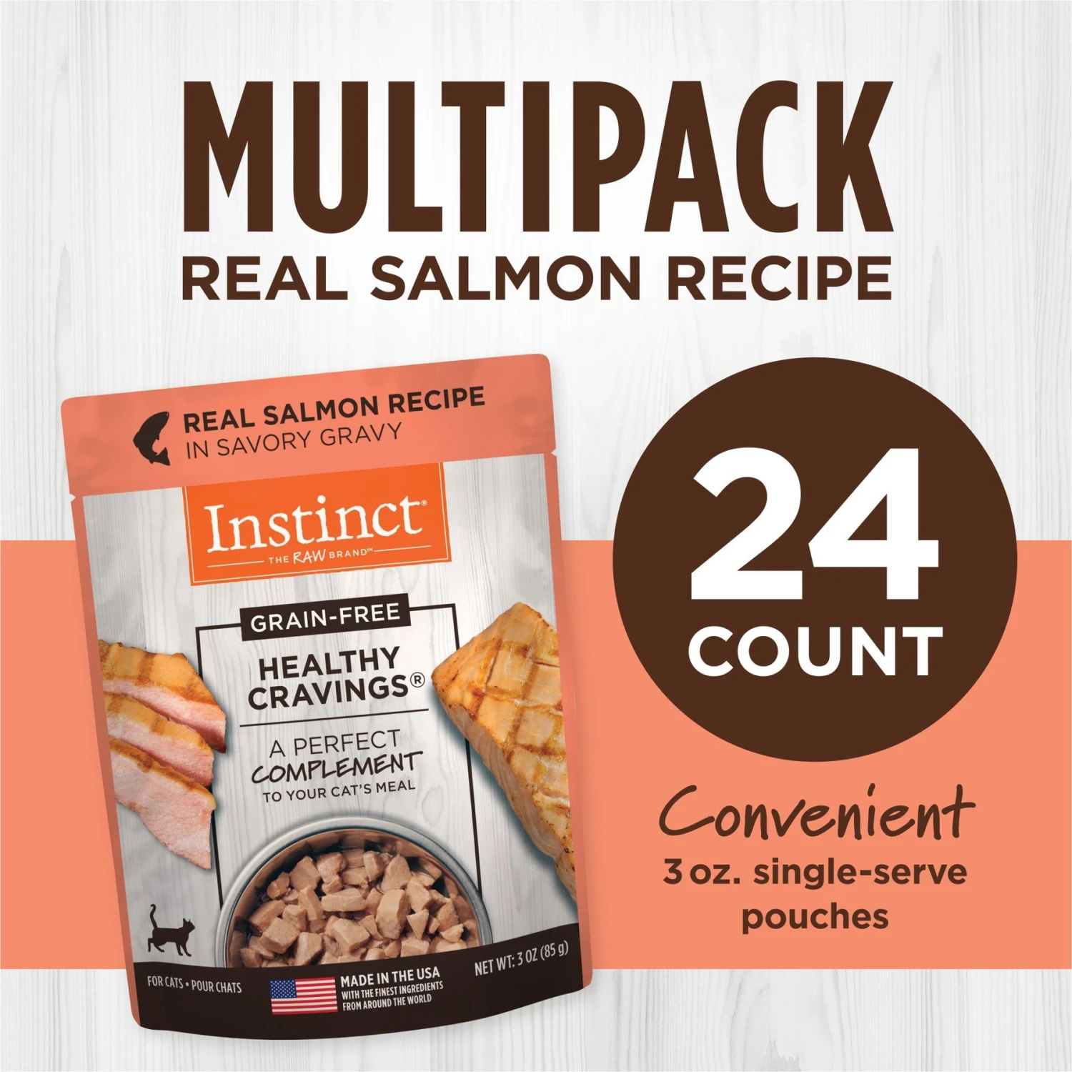 Instinct Healthy Cravings Grain-Free Cuts & Gravy Real Salmon Recipe Wet Cat Food Topper 8 Instinct Healthy Cravings Grain-Free Cuts & Gravy Real Salmon Recipe Wet Cat Food Topper - Image 6