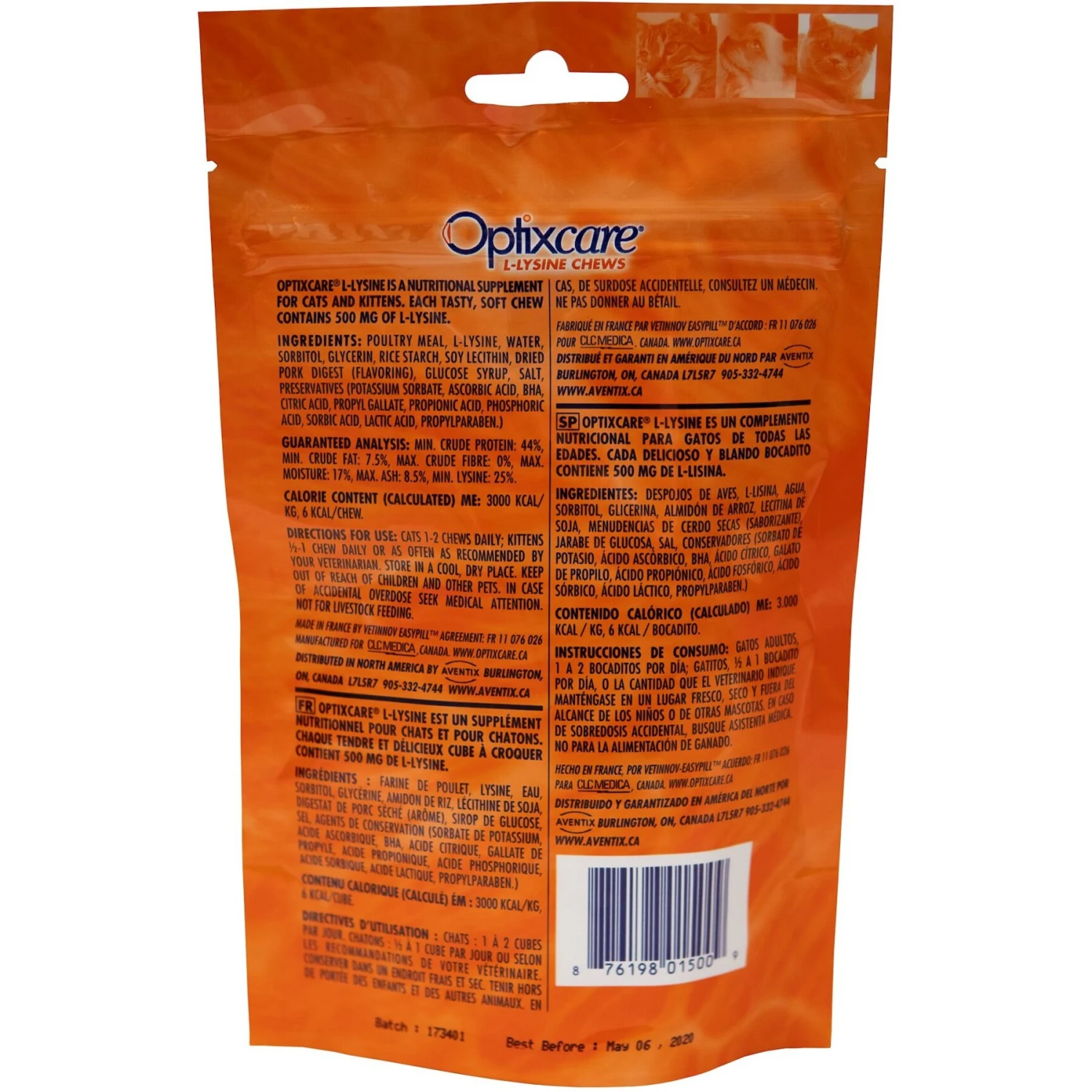 Optixcare L-Lysine Cat Chews 4 Optixcare L-Lysine Cat Chews - Image 2