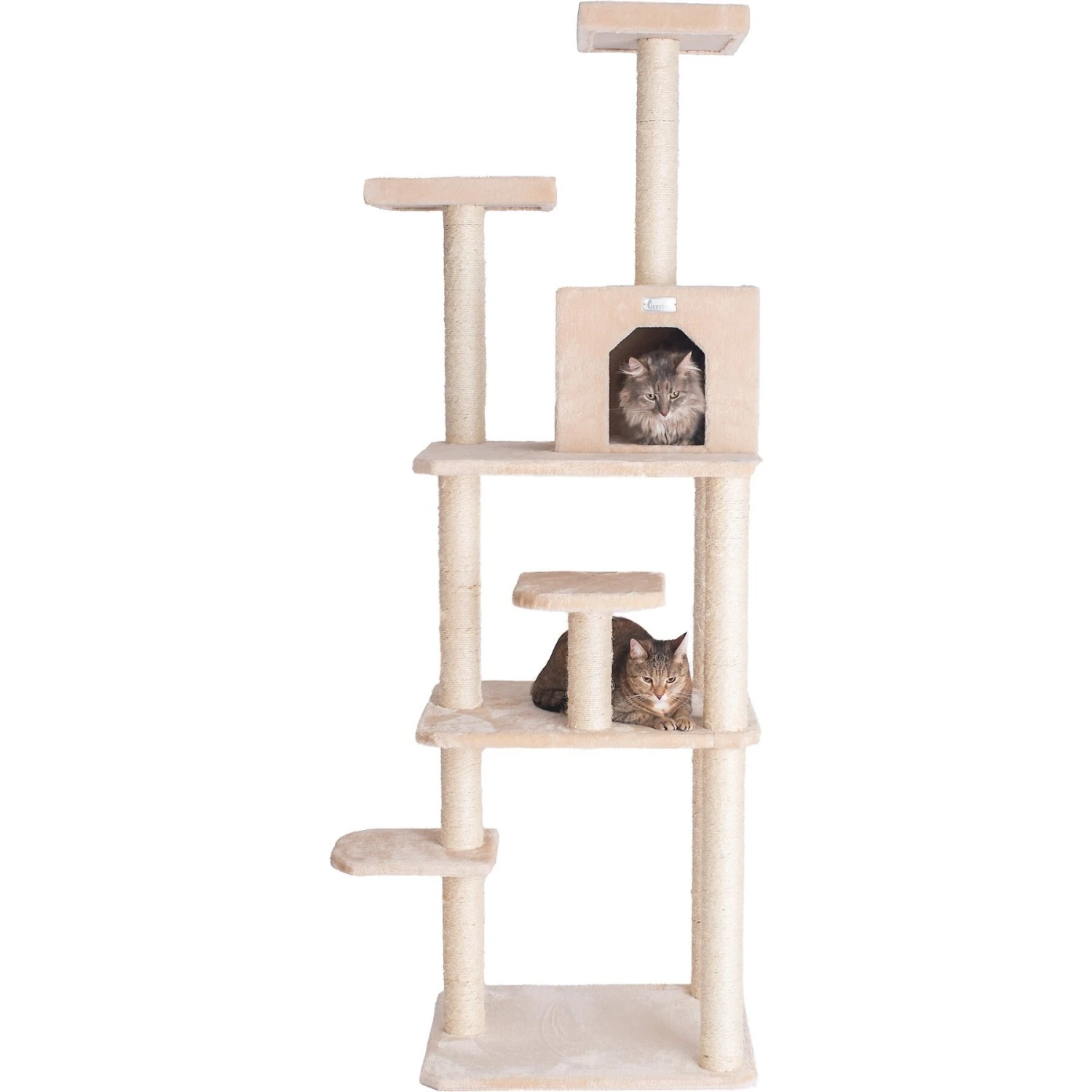 GleePet 74-in Faux Fur Cat Tree & Condo 3 GleePet 74-in Faux Fur Cat Tree & Condo