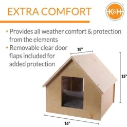 K&H Pet Products Birchwood Manor Indoor & Outdoor Wooden Cat House, Natural Wood -Trixie || Catit || Nature's Miracle Shop 131907 PT1. AC SS1800 V1637627178