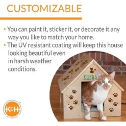 K&H Pet Products Birchwood Manor Indoor & Outdoor Wooden Cat House, Natural Wood -Trixie || Catit || Nature's Miracle Shop 131907 PT3. AC SS1800 V1637623399