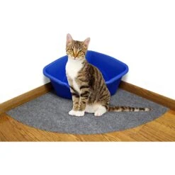Drymate Corner Ridged Cat Litter Trapping Mat, Grey, 29.5-in X 29.5-in -Trixie || Catit || Nature's Miracle Shop 134952 PT6. AC SS1800 V1502744878