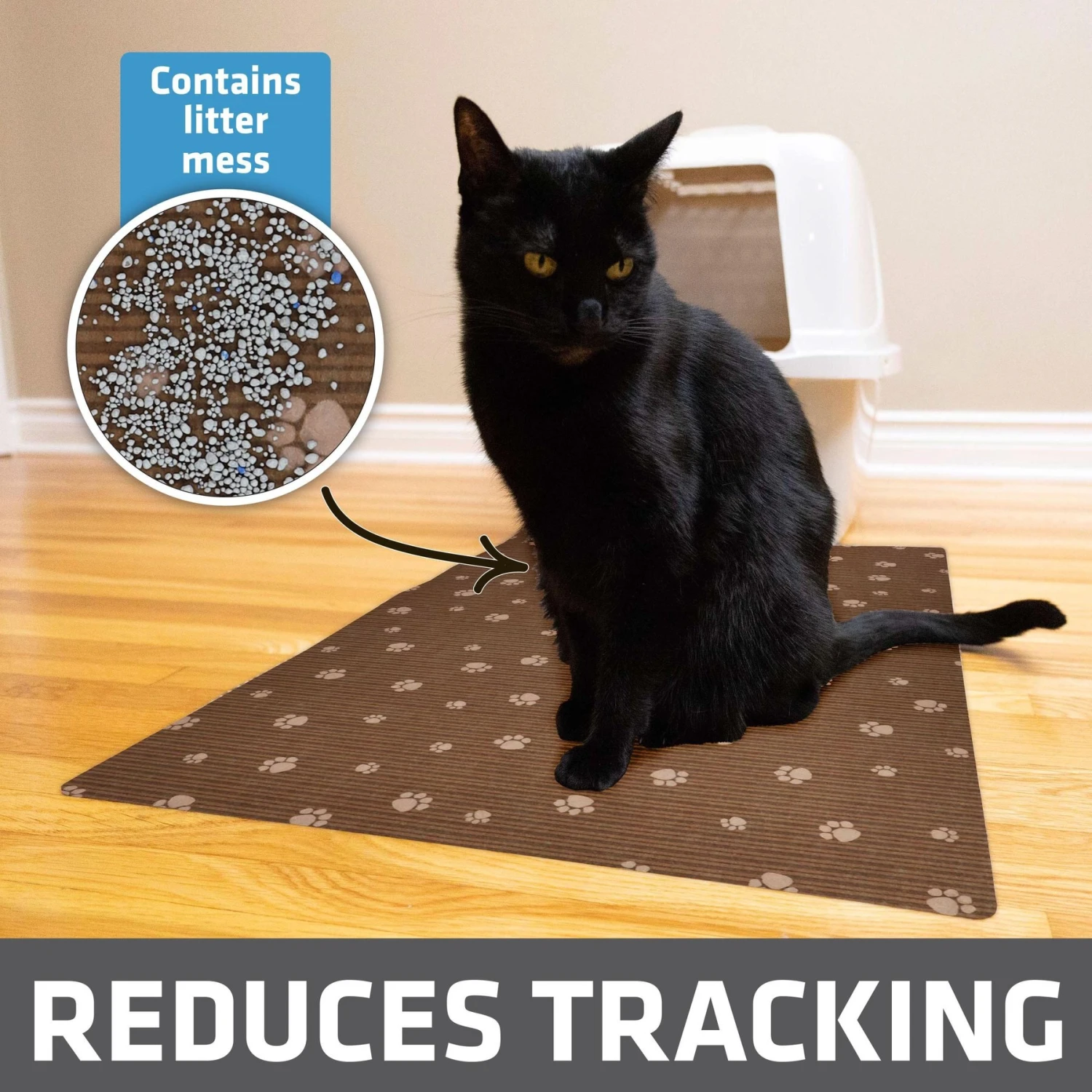 Drymate Protective & Decorative Cat Litter Mat, Brown Stripe, Large, 20-in X 28-in 4 Drymate Protective & Decorative Cat Litter Mat, Brown Stripe, Large, 20-in X 28-in - Image 2