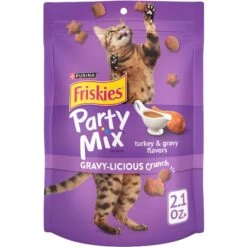 Friskies Party Mix Gravy-licious Turkey & Gravy Flavors Crunchy Cat Treats
