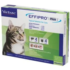 Virbac EFFIPRO Flea & Tick Spot Treatment For Cats, Over 1.5 Lbs