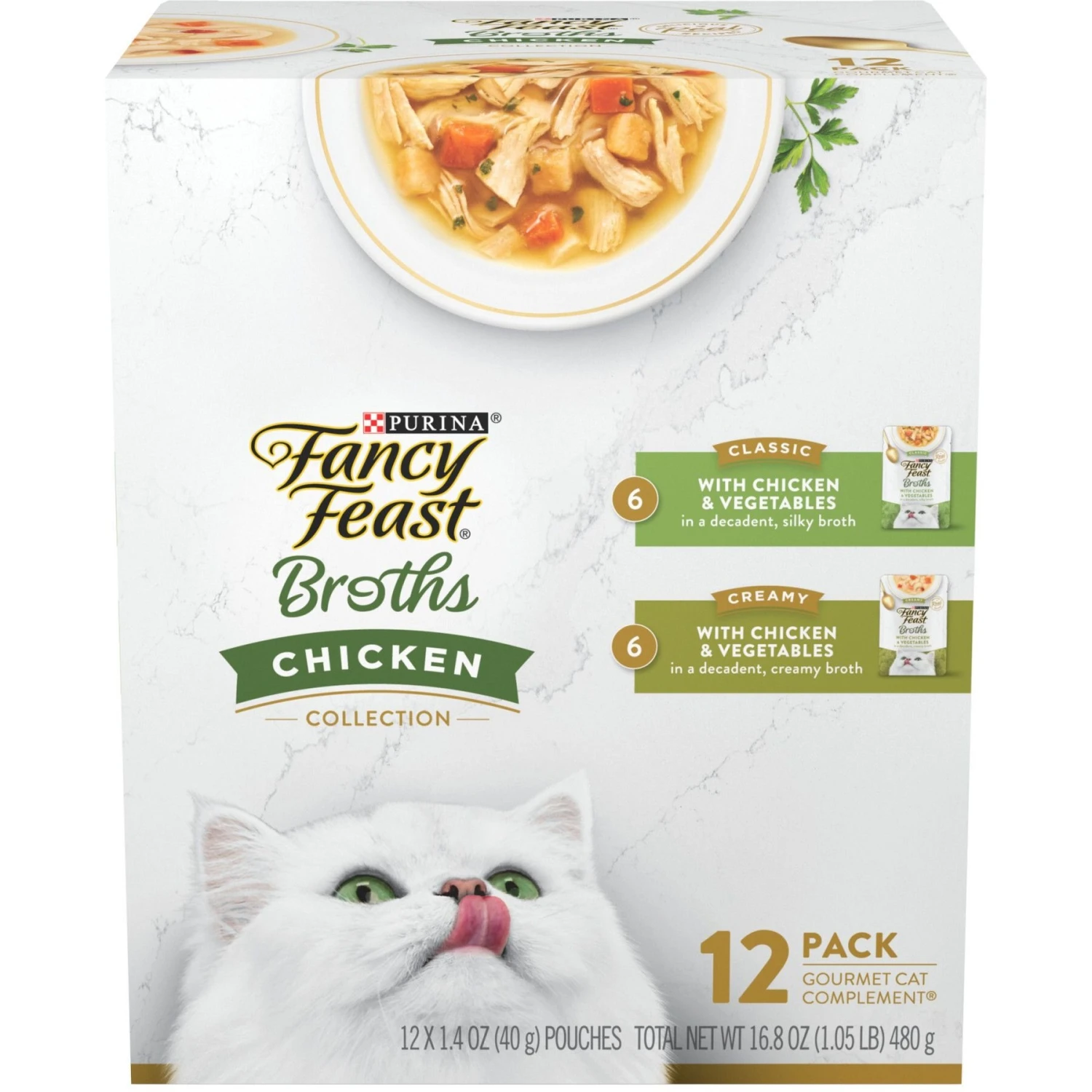 Fancy Feast Chicken Collection Broths Variety Pack Supplemental Wet Cat Food Pouches 3 Fancy Feast Chicken Collection Broths Variety Pack Supplemental Wet Cat Food Pouches
