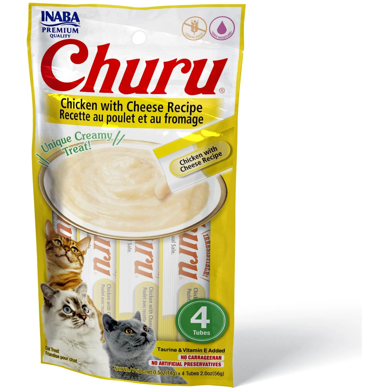 Inaba Churu Grain-Free Chicken With Cheese Puree Lickable Cat Treat 3 Inaba Churu Grain-Free Chicken With Cheese Puree Lickable Cat Treat