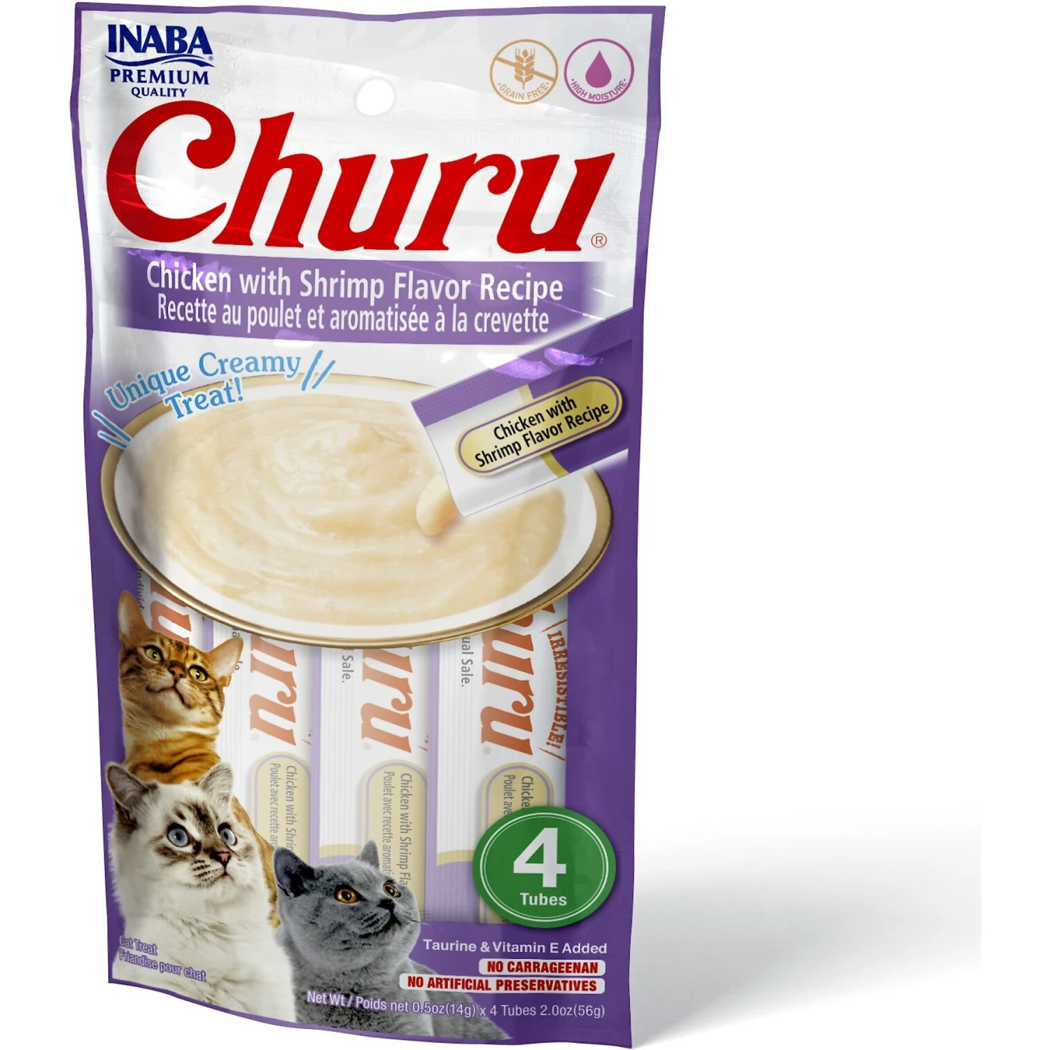 Inaba Churu Grain-Free Chicken With Shrimp Flavor Puree Lickable Cat Treat 3 Inaba Churu Grain-Free Chicken With Shrimp Flavor Puree Lickable Cat Treat