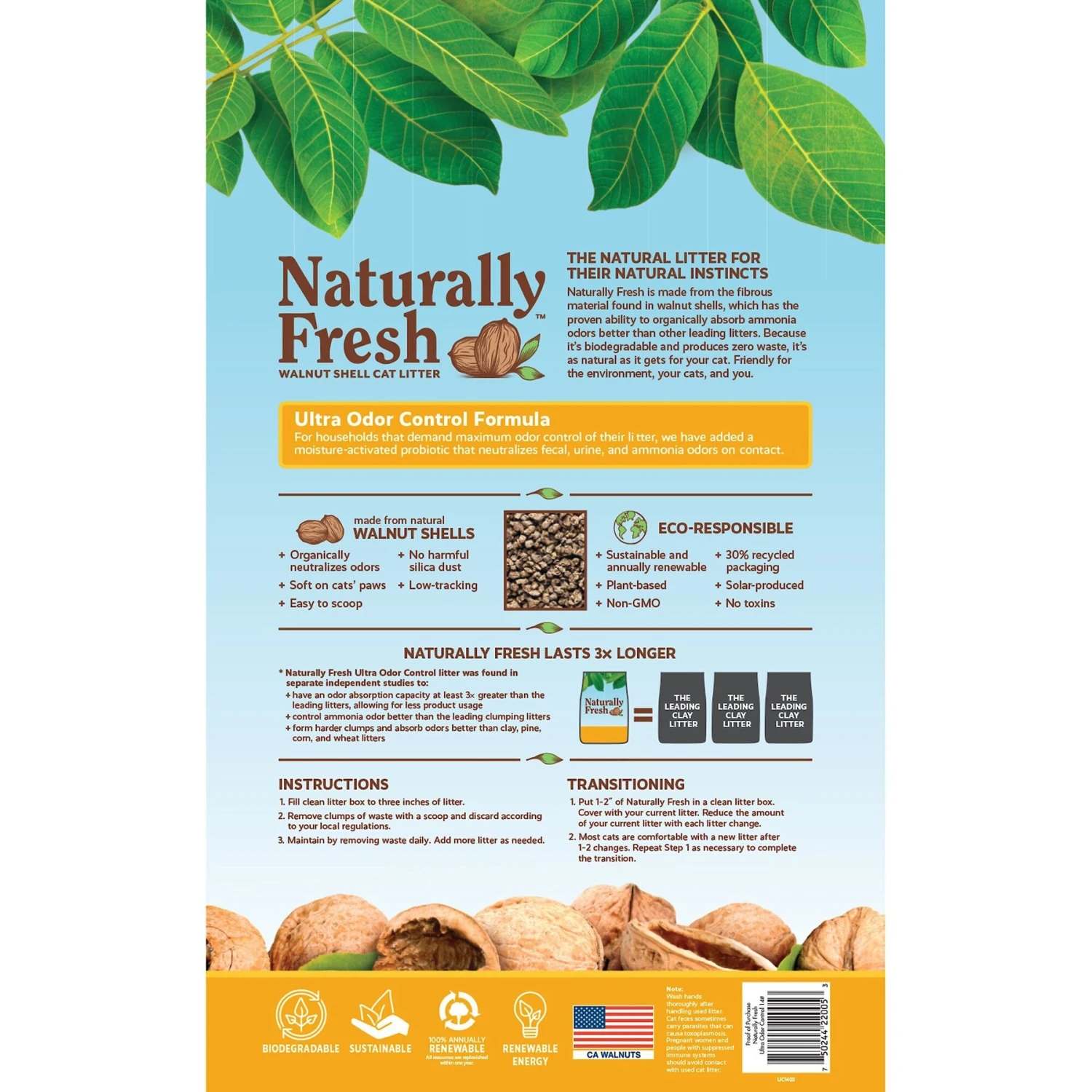 Naturally Fresh Multi-Cat Fresh Unscented Clumping Walnut Cat Litter 4 Naturally Fresh Multi-Cat Fresh Unscented Clumping Walnut Cat Litter - Image 2