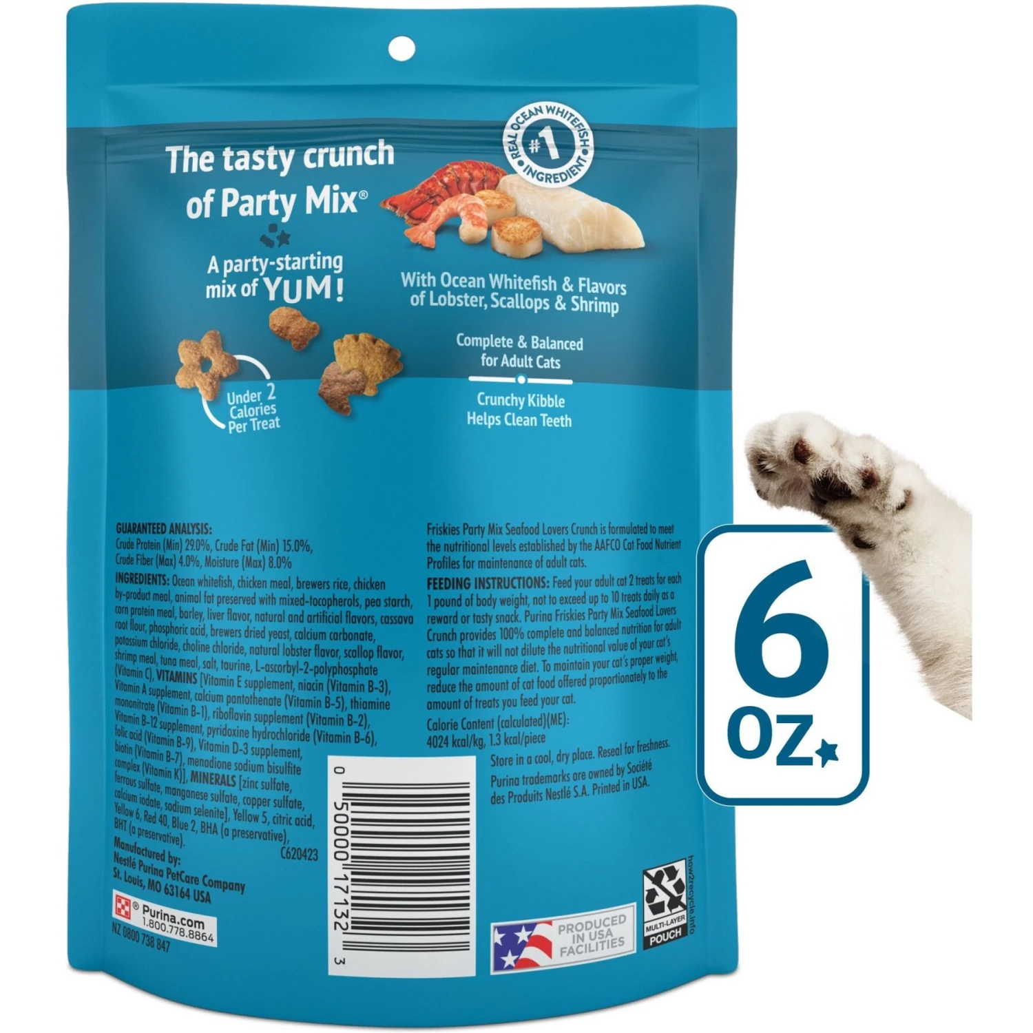 Friskies Party Mix Seafood Lovers Crunch Flavor Crunchy Cat Treats 4 Friskies Party Mix Seafood Lovers Crunch Flavor Crunchy Cat Treats - Image 2