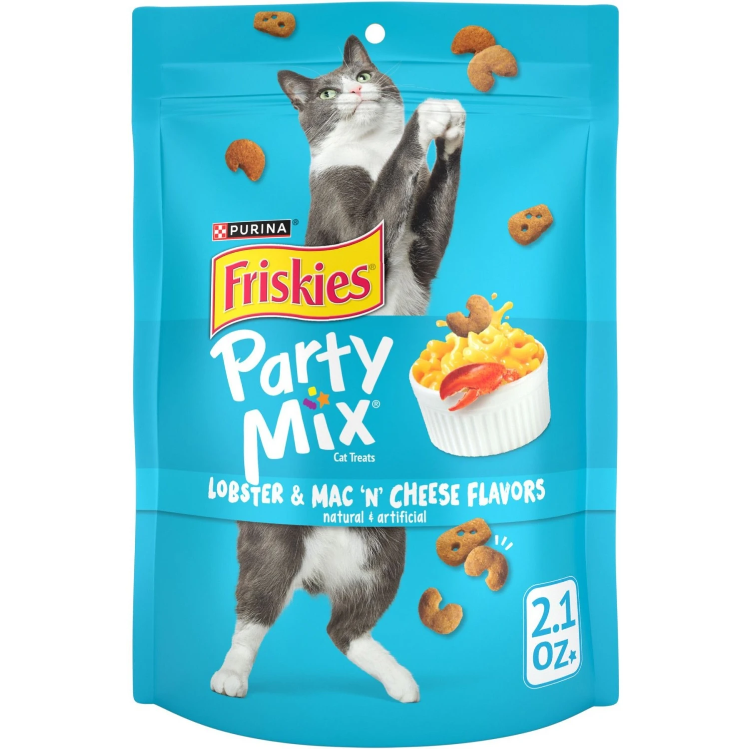 Friskies Party Mix Lobster & Mac 'N' Cheese Flavors Crunchy Cat Treats 3 Friskies Party Mix Lobster & Mac 'N' Cheese Flavors Crunchy Cat Treats