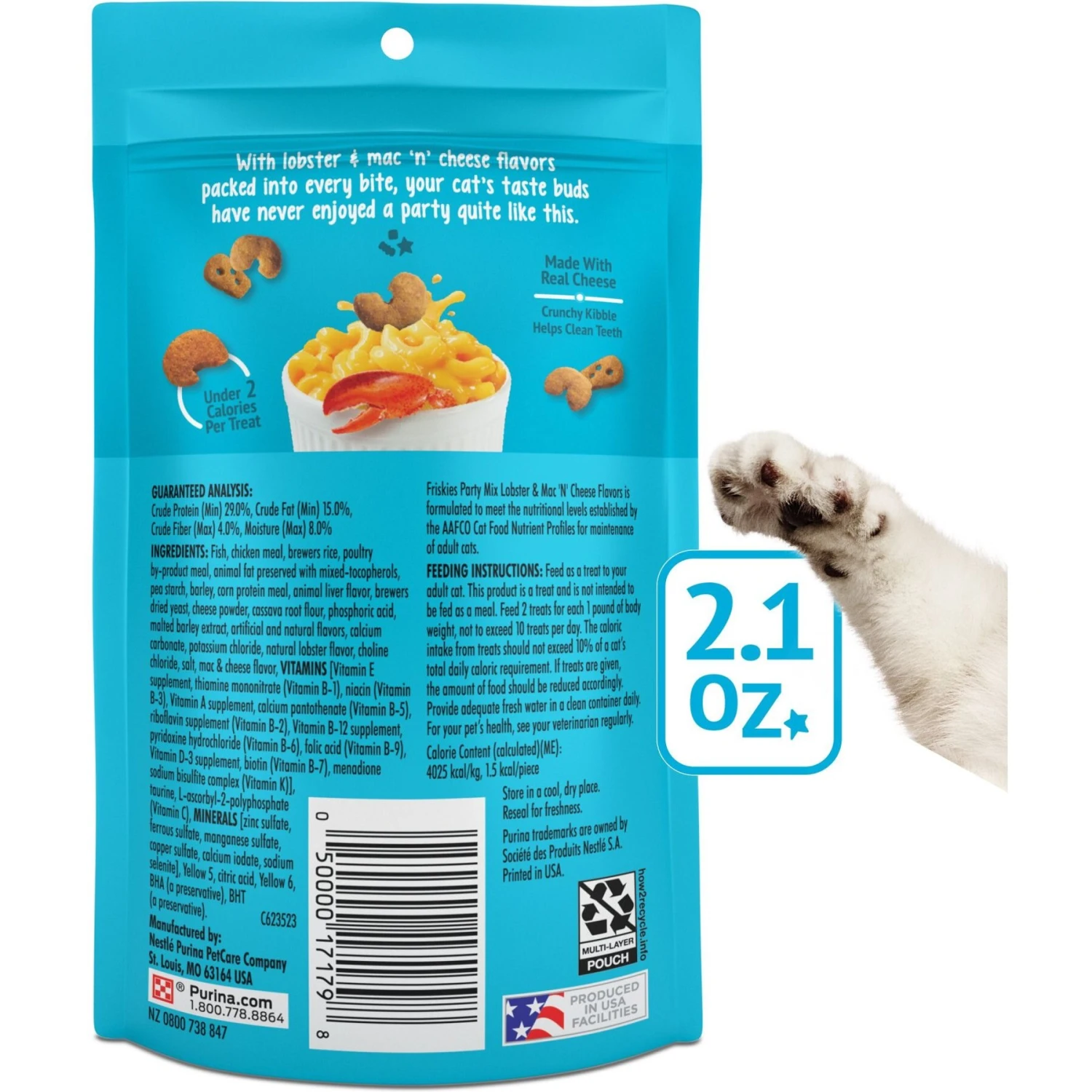 Friskies Party Mix Lobster & Mac 'N' Cheese Flavors Crunchy Cat Treats 5 Friskies Party Mix Lobster & Mac 'N' Cheese Flavors Crunchy Cat Treats - Image 3