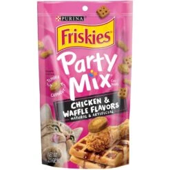 Friskies Party Mix Chicken & Waffles Flavors Crunchy Cat Treats