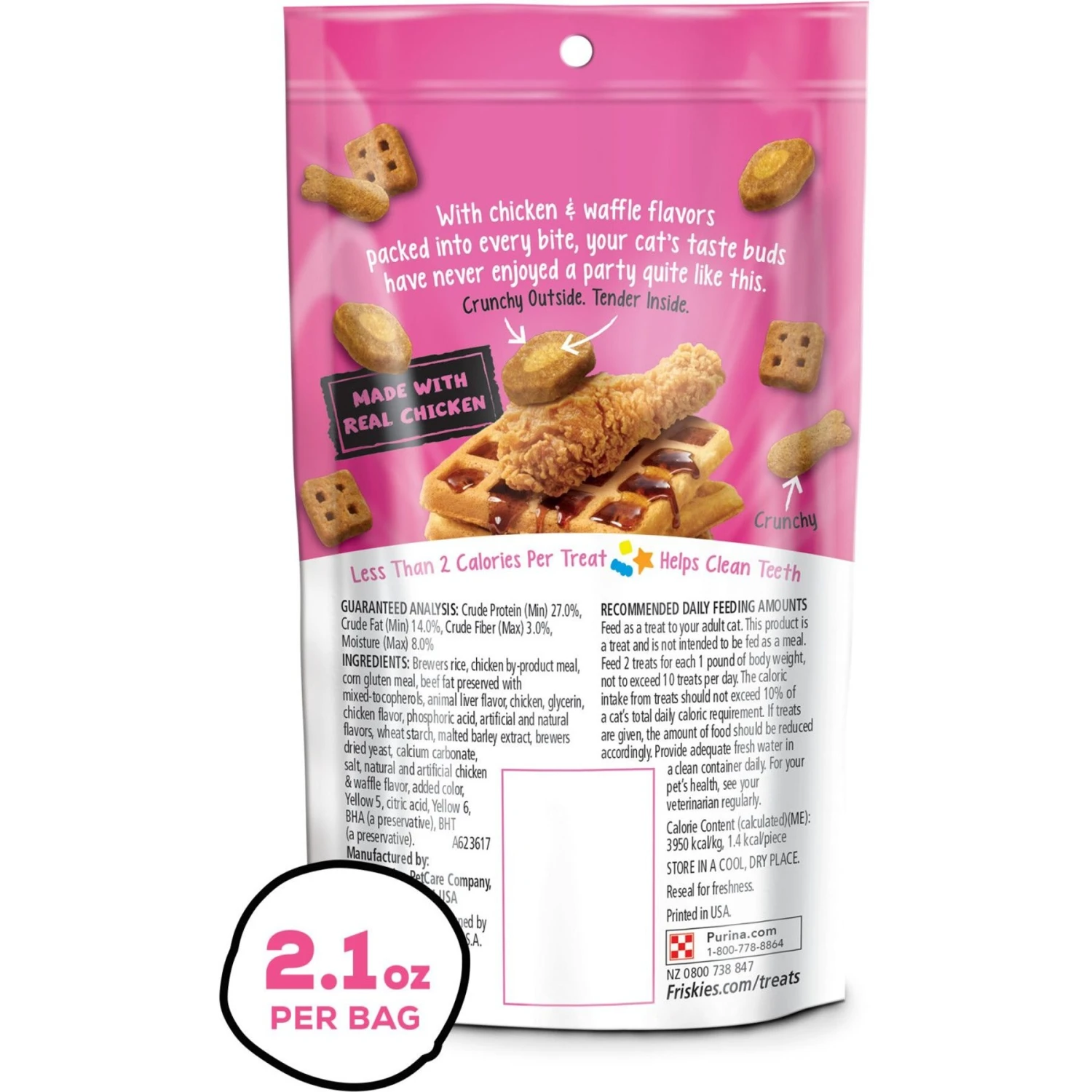Friskies Party Mix Chicken & Waffles Flavors Crunchy Cat Treats 4 Friskies Party Mix Chicken & Waffles Flavors Crunchy Cat Treats - Image 2