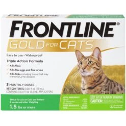 Frontline Gold For Cats Flea & Tick Treatment (Cats Over 1.5 Lbs.)
