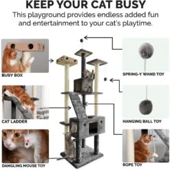 Tiger Tough Double Decker Playground 69.3-in Faux Fur Cat Tree & Condo -Trixie || Catit || Nature's Miracle Shop 152645 PT4. AC SS1800 V1618276617