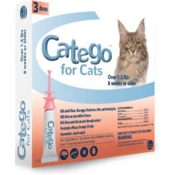 Catego Flea & Tick Spot Treatment For Cats, Over 1.5 Lbs