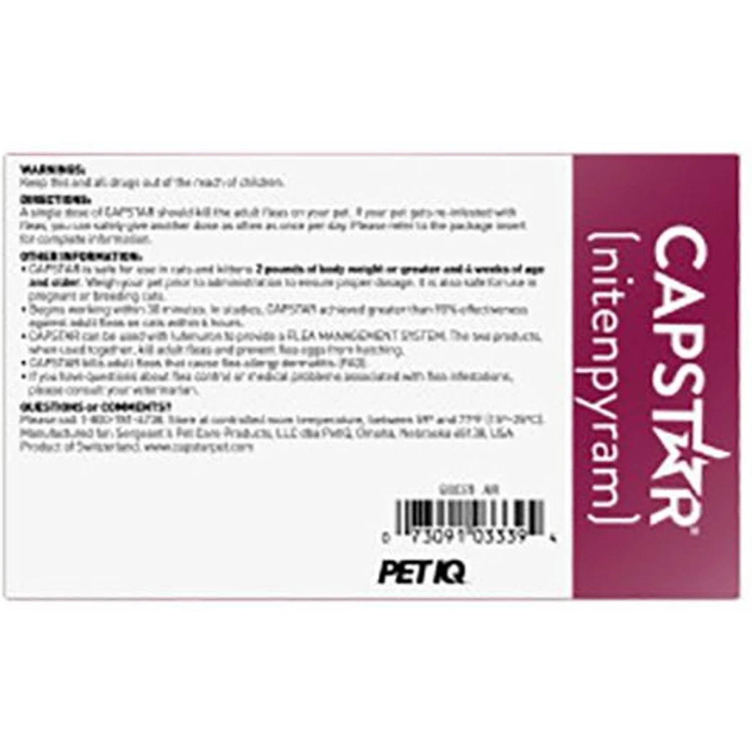 Capstar Flea Oral Treatment For Cats, 2-25 Lbs 4 Capstar Flea Oral Treatment For Cats, 2-25 Lbs - Image 2