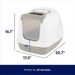 Frisco Flip Top Hooded Cat Litter Box, Gray, Large, 22-in -Trixie || Catit || Nature's Miracle Shop 155654 PT1. AC SS1800 V1675279579