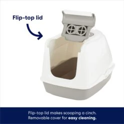 Frisco Flip Top Hooded Cat Litter Box, Gray, Large, 22-in -Trixie || Catit || Nature's Miracle Shop 155654 PT3. AC SS1800 V1675279989