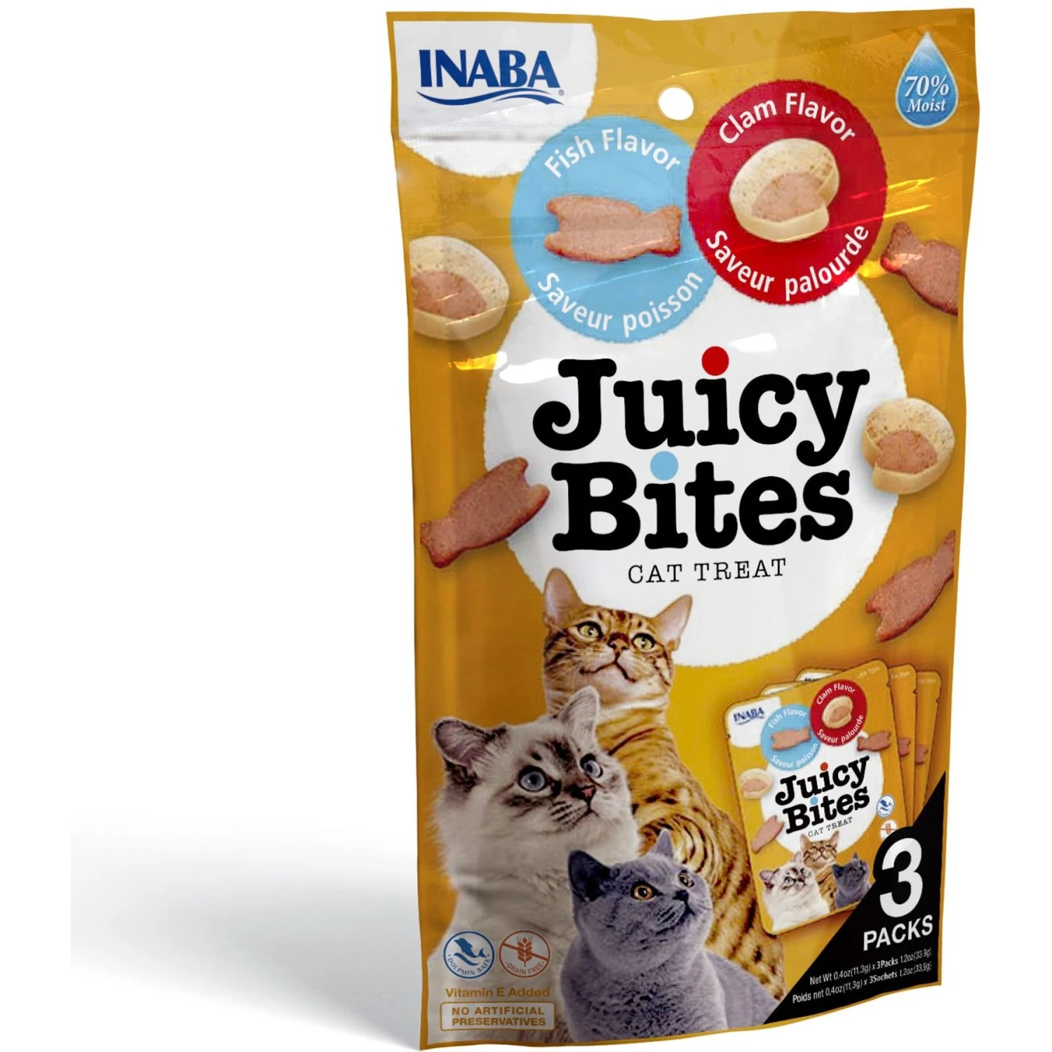 Inaba Juicy Bites Fish & Clam Flavor Soft & Chewy Cat Treats, 0.4-oz Pouch, 3 Count 6 Inaba Juicy Bites Fish & Clam Flavor Soft & Chewy Cat Treats, 0.4-oz Pouch, 3 Count - Image 4