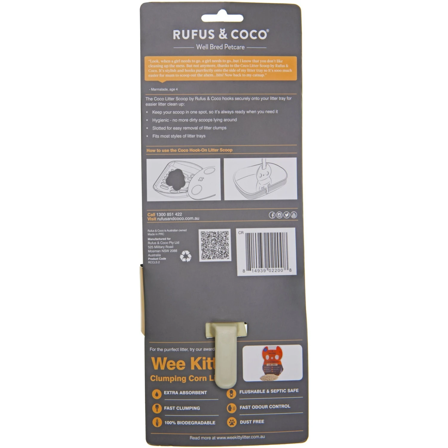 Rufus & Coco Hook-On Litter Scoop 4 Rufus & Coco Hook-On Litter Scoop - Image 2