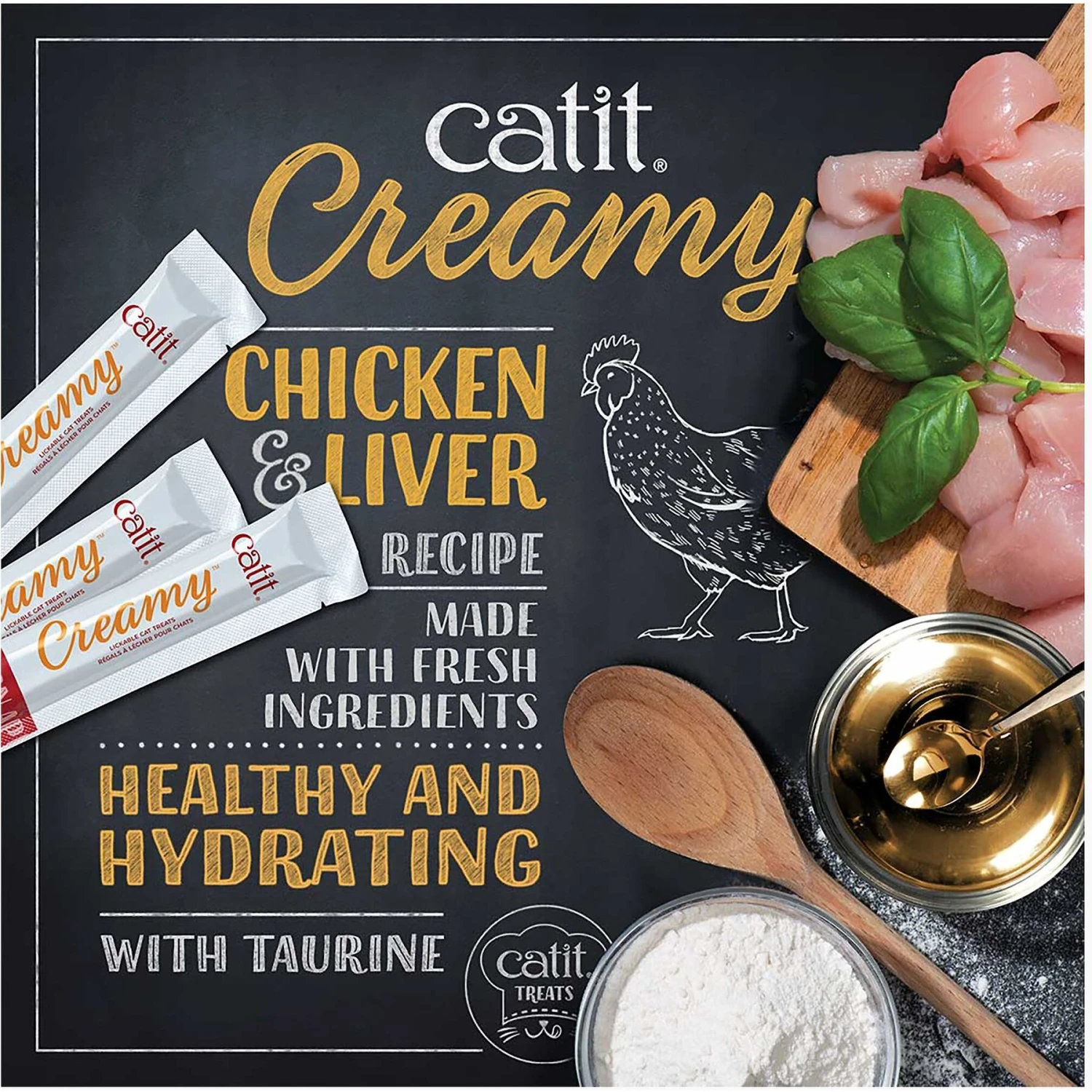 Catit Creamy Chicken & Liver Flavor Lickable Cat Treats 5 Catit Creamy Chicken & Liver Flavor Lickable Cat Treats - Image 3