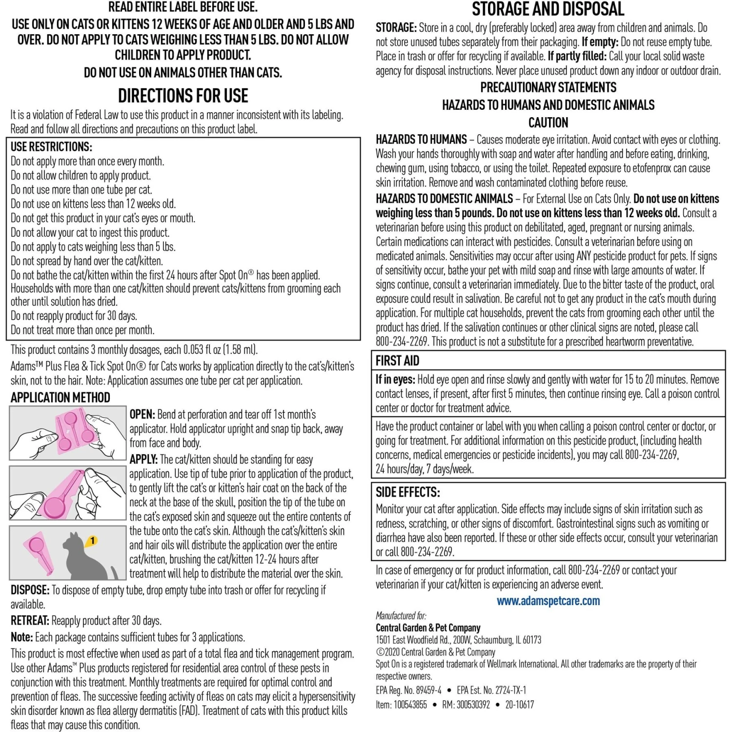 Adams® Adams Flea & Tick Spot Treatment For Cats, Over 5 Lbs 9 Adams® Adams Flea & Tick Spot Treatment For Cats, Over 5 Lbs - Image 7
